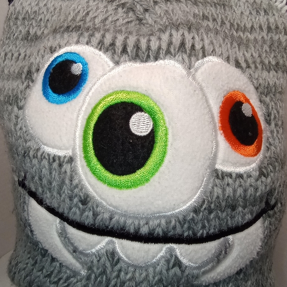 Winter Monster Knit Gray/Multicolor Unisex Toddler Beanie - Picture 3 of 8